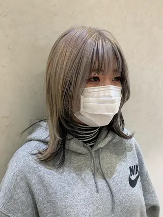 セミロング カラー ヘアアレンジ ayumi🌈 インナーカラー🌈のヘアスタイル