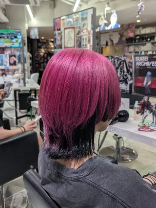 カラー ミディアム 推しカラー🦉にじさ んじカラー🌈🕒✨のヘアスタイル