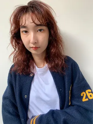 ミディアム カラー パーマ ヘアアレンジ CEINE【セーヌ】 三軒茶屋のヘアスタイル