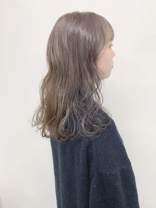 セミロング カラー 色白に見える暗髪 梅田・増田のヘアスタイル