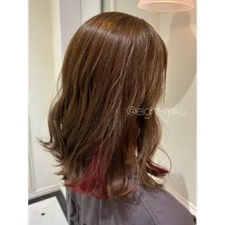 ミディアム miku🖤名駅￤顔 周り￤推し活前ものヘアスタイル