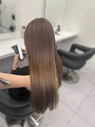 ロング カラー パーマ ヘアアレンジ メンズ キッズ ブリーチなしカラー/ ブラウン/レイヤーのヘアスタイル