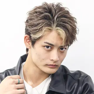 ショート カラー パーマ メンズ シースルーマッシュ/ メンズ/KYOHEIのヘアスタイル