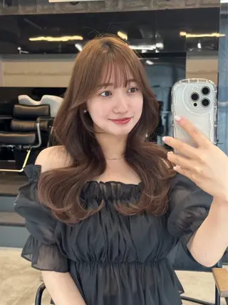 ロング 女性らしいモテヘア 韓国ヘアhikariのヘアスタイル