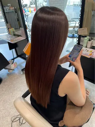 ロング ボブ/ハイトーン/ 岡山駅/別曽遥也のヘアスタイル