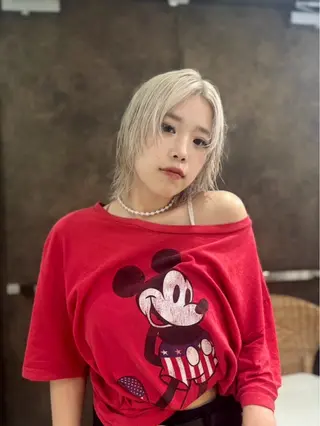 ショート Yuzu️🫧AO/ ハイトーン／韓国ヘアのヘアスタイル