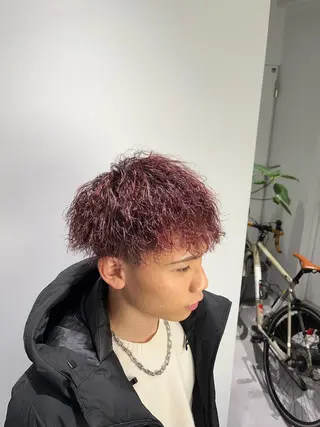 ショート カラー パーマ メンズ PARK by  CREAM所属・高橋 周のヘアスタイル