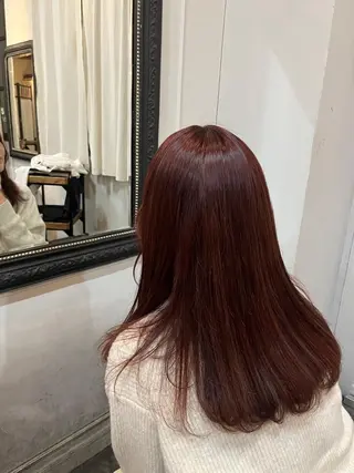 ロング カラー 藤井 美歩/赤髪のヘアスタイル