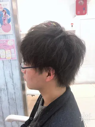 ショート メンズ 髪質改善× ハイライト溝江のヘアスタイル