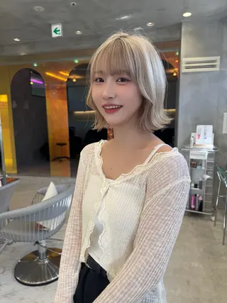 ミディアム カラー Lond strada 心斎橋所属・🍀小川大輔🍀 ボブ/ブリーチ🥇のヘアスタイル