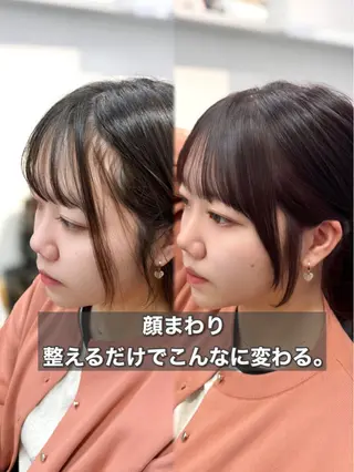 ミディアム カラー 顔まわりの神様✨ 透明感カラー藤嶋秀幸のヘアスタイル