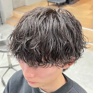 ショート パーマ メンズ メンズパーマ/波巻き 新潟/万代/夏芽🎀のヘアスタイル