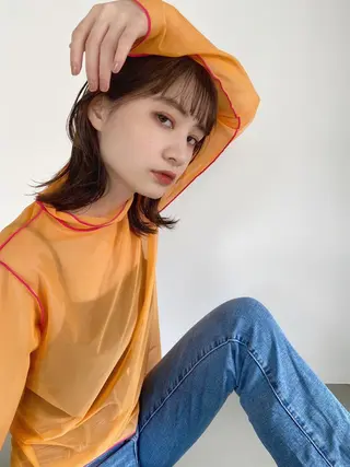 ミディアム カラー パーマ Hayashi Shioriのヘアスタイル