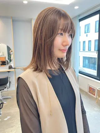 ミディアム カラー pole所属・【pole】 minaのヘアスタイル