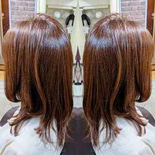 ミディアム カラー 池田 恵久美のヘアスタイル