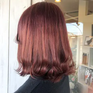 ミディアム カラー MOLLA 浅香山店所属・谷口ゆめ/縮毛矯正/ 大人女子/眉ワックスのヘアスタイル