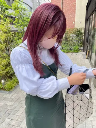 セミロング カラー mei｜顔まわり ×透明感カラーのヘアスタイル