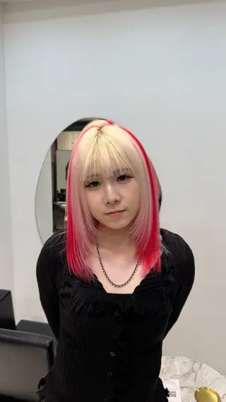 セミロング カラー ヘアアレンジ ハイトーン特化/ 複雑履歴修正/拓真のヘアスタイル