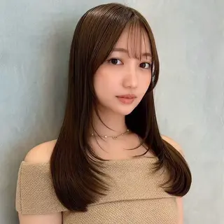 ロング ボブ/レイヤー/ 縮毛矯正/ 渡邊莉玖のヘアスタイル