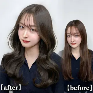 ロング カラー パーマ ヘアアレンジ 🏅韓国ヘア/新宿/ レイヤー/KSukeのヘアスタイル