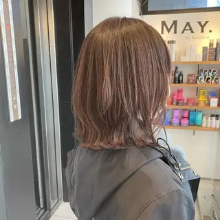 ミディアム カラー ノンダメージ⭐️ 透明感カラー中田七菜のヘアスタイル