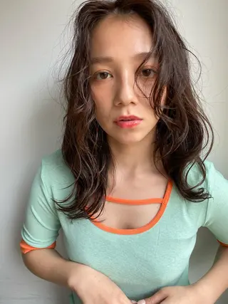 セミロング カラー パーマ Hayashi Shioriのヘアスタイル