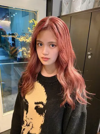 セミロング カラー パーマ ヘアアレンジ メンズ キッズ HairSignature所属・ブリーチ指名神戸 No.1美容師RENのヘアスタイル