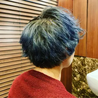 ミディアム カラー メンズ ヒロ銀座 バーバーショップ神楽坂所属・ひらお あおとのヘアスタイル
