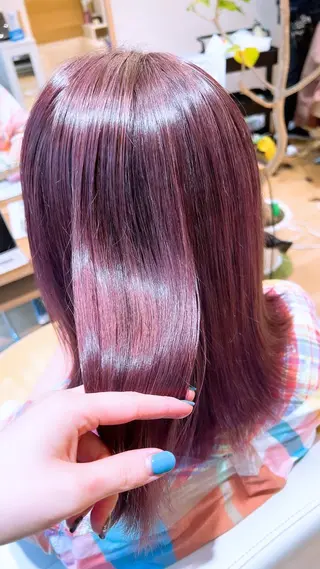 セミロング カラー 全国1位🥇世界5位 小野田　礼花のヘアスタイル