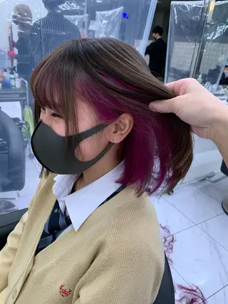 セミロング カラー パーマ ヘアアレンジ メンズ neon hair所属・🩵 JURI🩵のヘアスタイル