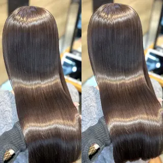 ロング カラー パーマ ヘアアレンジ youres hair東新宿店所属・新宿⌇韓国風ヘア ⌇透明感カラーのヘアスタイル