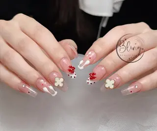 ロング 波 なみのネイルデザイン