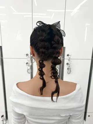 ロング ヘアアレンジ 韓国ヘア/顔周り ヘアセット/加藤優里のヘアスタイル