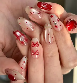 ネイル Kaka_ パラジェル、長さだしのネイルデザイン