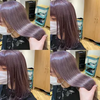 セミロング カラー 艶カラー/韓国顔周り 🎀mamiのヘアスタイル