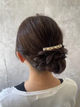 セミロング ヘアアレンジ 暖色カラー❤️横浜 エクステらん🦖のヘアスタイル