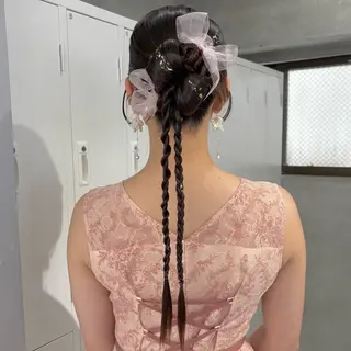 ロング ヘアアレンジ riko/レイヤー/ 艶カラー/ヘアセットのヘアスタイル