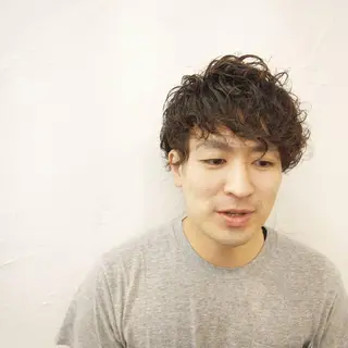 ショート パーマ メンズ カラー Add9 柳田健登のヘアスタイル