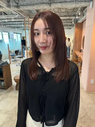 カラー パーマ ミディアム CEINE＋ officialのヘアスタイル