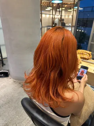 セミロング ブリーチカラー/ 透明感/aika¨̮のヘアスタイル