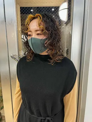 ミディアム ハイトーンNo.1✨ パーマ✨イマイタツヤのヘアスタイル