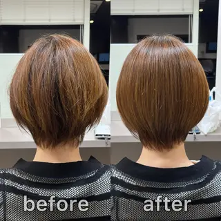 ショート パーマ KIZU 髪質改善 オカルト怪談のヘアスタイル