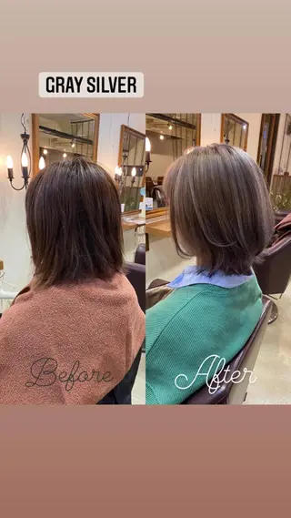 ショート カラー ヘアアレンジ アイブロウ SALOWIN京都河原町Suite店所属・外国人風レイヤー/ ハイトーンSHUのヘアスタイル