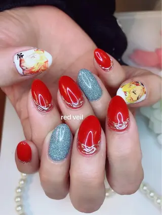 ミディアム ネイル 長さ出し専門 nynaのネイルデザイン