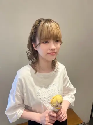 ヘアアレンジ 暖色/顔周り /ヘアメ/あつはのヘアスタイル