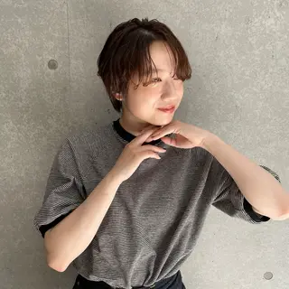 ショート パーマ 暖色/くびれヘア/ Misakiのヘアスタイル