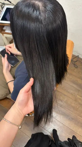 セミロング カラー chacha blanc元山のヘアスタイル