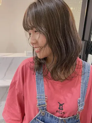 ミディアム カラー パーマ ヘアアレンジ キッズ ネイル マツエク・マツパ umu.［韓国ヘア /ダウンパーマ］のヘアスタイル