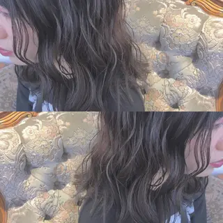 セミロング カラー パーマ ヘアアレンジ エグチ アキラのヘアスタイル