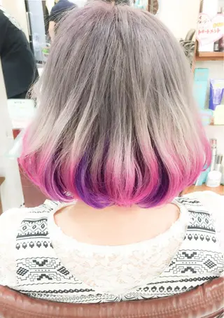 ショート カラー ヘアアレンジ モテ髪透明感❤️ デイズヘアカラーのヘアスタイル